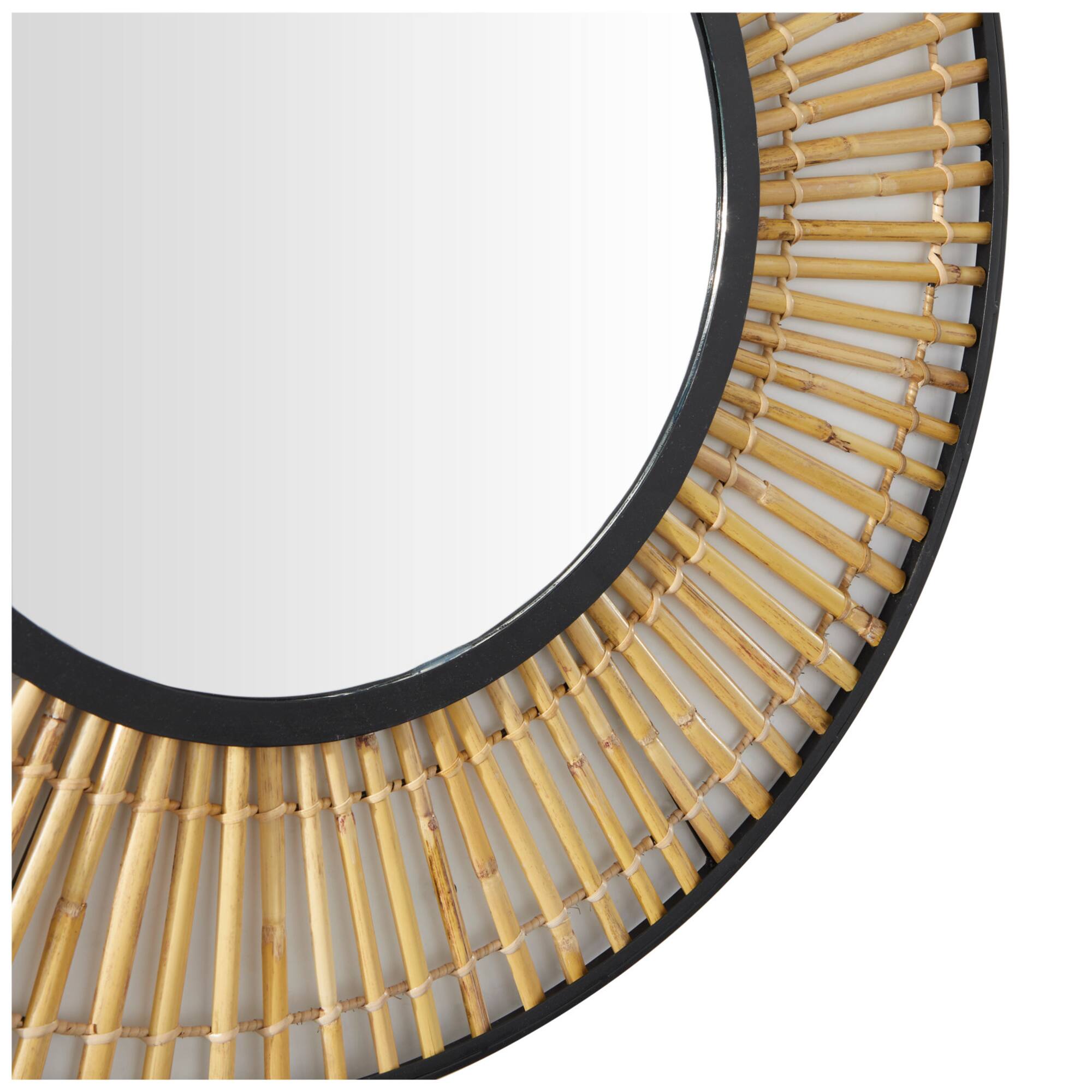 Brown Metal Handmade Weaved Frame Wall Mirror 28" x 1" x 28"